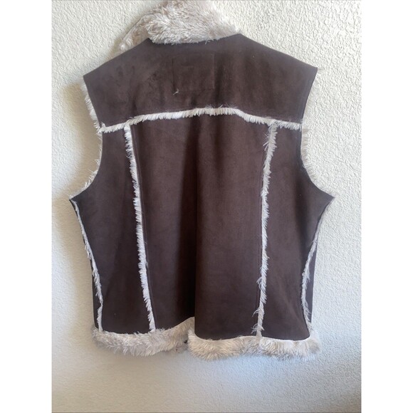 Vintage Pennylane vest Sherpa suede hippie Boho Western country rodeo 70s 3x - Picture 7 of 10